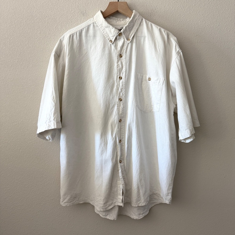 NINE TWENTY EAST Mens Shirt Linen Blend Coastal Summer Minimalist XL